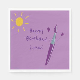 Guardanapo De Papel Festa de Trabalho de arte do Seu Filho