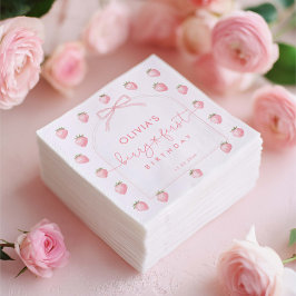 Guardanapo De Papel Festa de um ano da menina Morango Doce Primeiro An