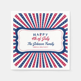 Guardanapo De Papel Festa de Verão da Família Americana Personalizada