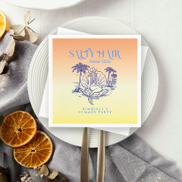 Guardanapo De Papel Festa de Verão da Moça da Sereia Amarela Costeira