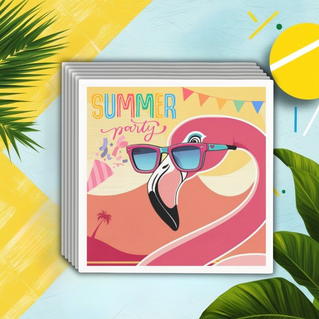 Guardanapo De Papel Festa de Verão Flamingo Rosa (Criador carregado)