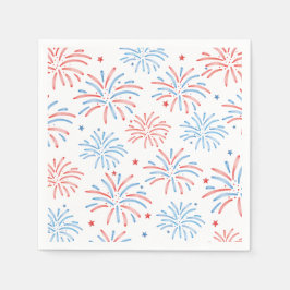 Guardanapo De Papel Festa de Watercolor Fireworks no 4 de julho