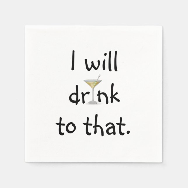 Guardanapo De Papel Festa divertida com Martini (Frente)