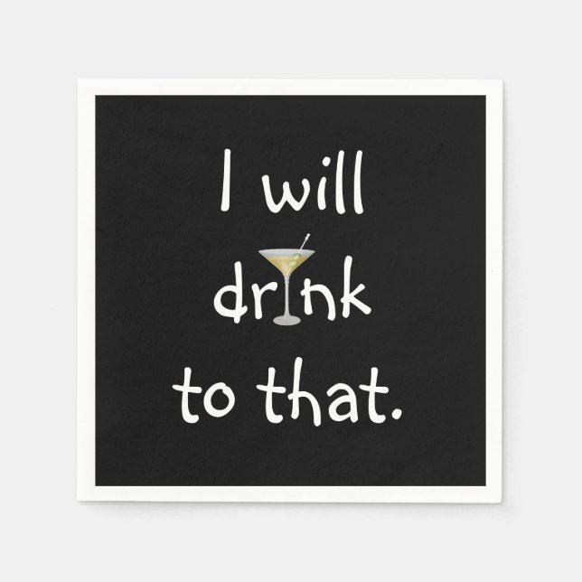 Guardanapo De Papel Festa divertida com Martini (Frente)