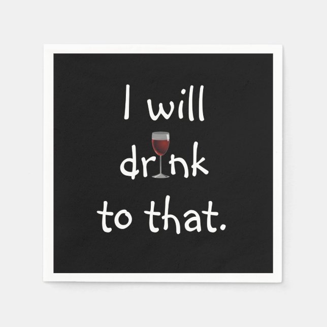 Guardanapo De Papel Festa divertida com vinho tinto (Frente)