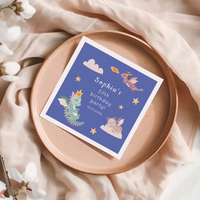 Guardanapo De Papel Festa do Aniversário de criança do Dragão Pastel (Criador carregado)