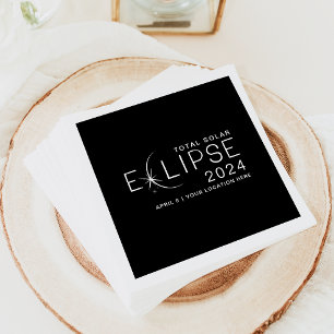 Guardanapo De Papel Festa do Eclipse Solar 2024 em Local Personalizado