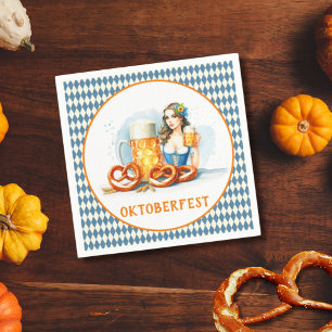Guardanapo De Papel Festa do Oktoberfest com cerveja e pretzels ai