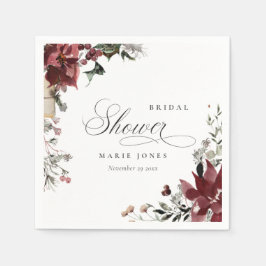 Guardanapo De Papel Festa Dusky Warm Winter Foliagem Nupcial