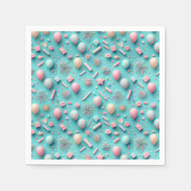 Guardanapo De Papel Festa em Azul (Frente)