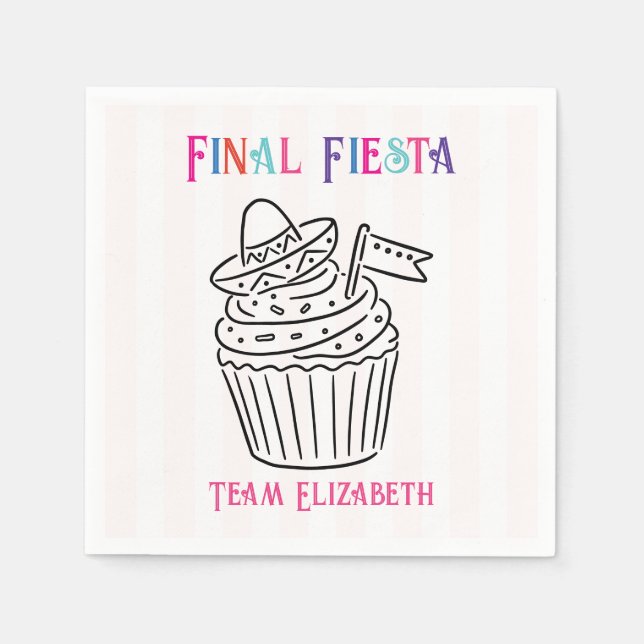 Guardanapo De Papel Festa Final de Sombrero Cupcake Despedida de Solte (Frente)