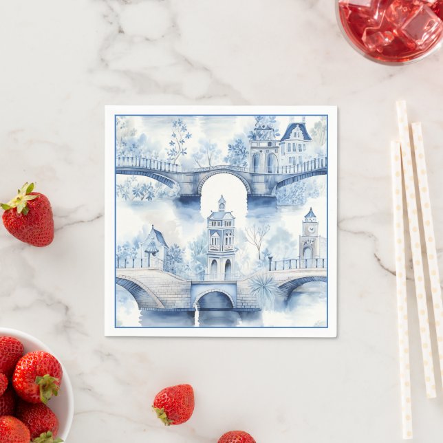 Guardanapo De Papel Festa Floral Blue Delft (Insitu)