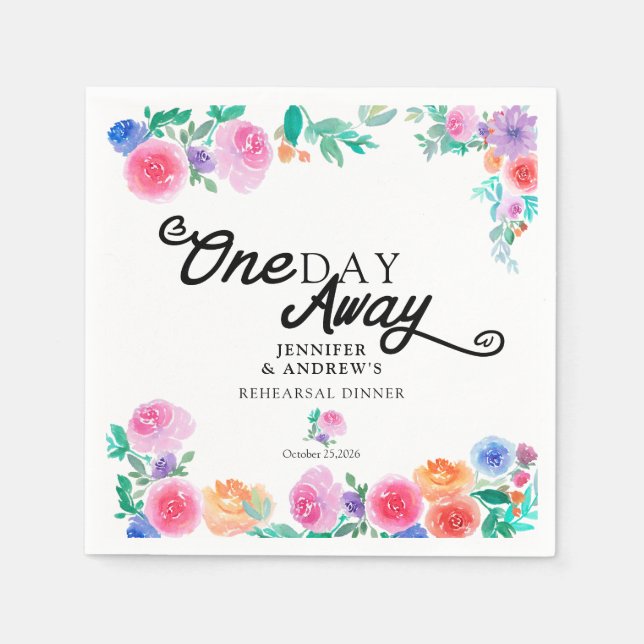 Guardanapo De Papel Festa | Flores Mexicanas | Jantar de Rehearsal (Frente)