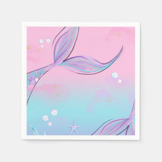 Guardanapo De Papel Festa Magnética da Sereia Napkins (Frente)