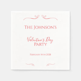 Guardanapo De Papel Festa mínima do Dia de os namorados rosa vermelho