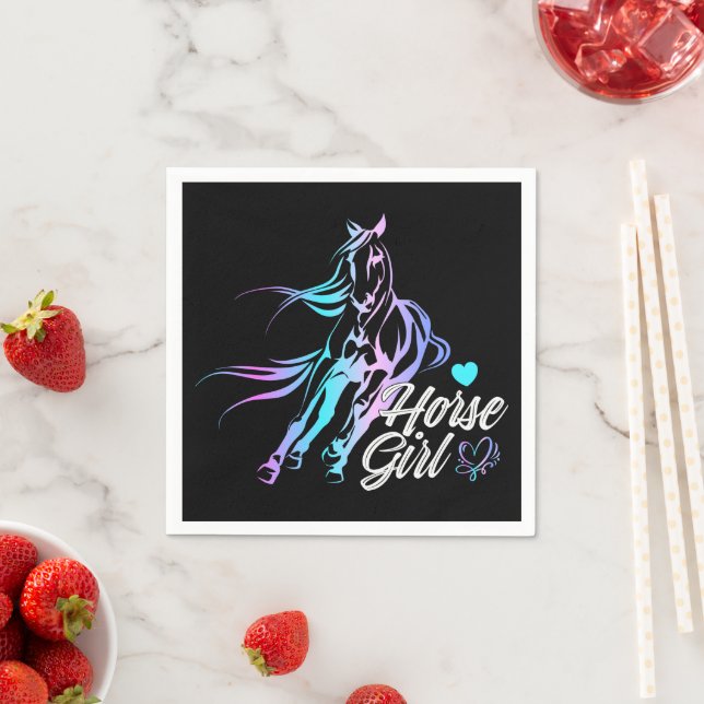 Guardanapo De Papel Festa Negra de Cowgirl Equestre Ocidental (Insitu)