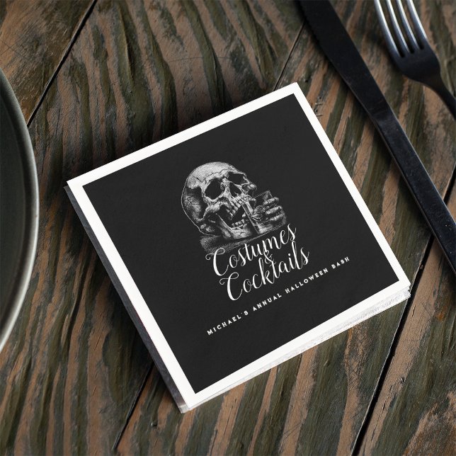 Guardanapo De Papel Festa Negra do Dia das Bruxas (Criador carregado)