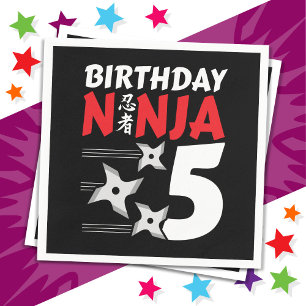 Guardanapo De Papel Festa Ninja, 5 anos, estende crianças 5 Aniversári