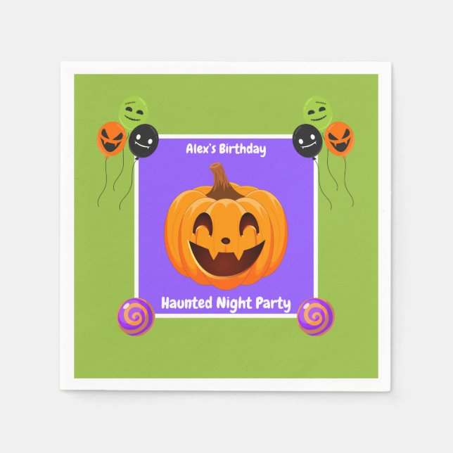 Guardanapo De Papel Festa Noturna Assombrada Aniversário - Noite de Ha (Frente)