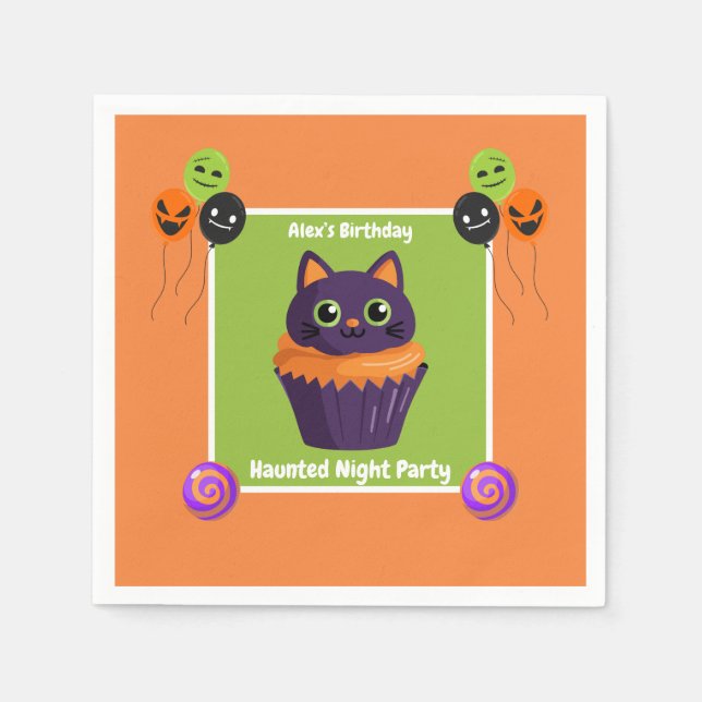 Guardanapo De Papel Festa Noturna Assombrada Aniversário - Noite de Ha (Frente)