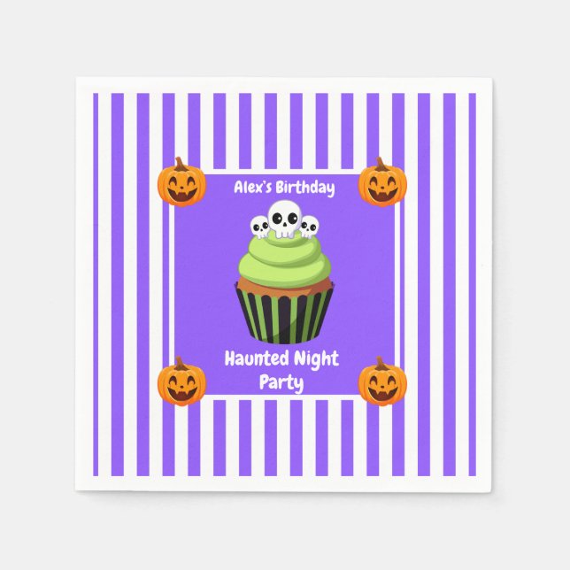 Guardanapo De Papel Festa Noturna Assombrada Aniversário - Noite de Ha (Frente)