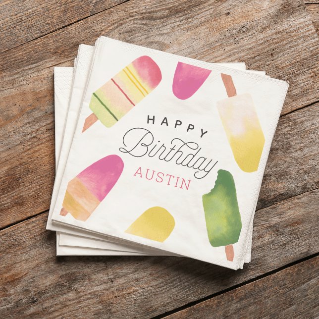 Guardanapo De Papel Festa Personalizada de Aniversário de criança Rosa (Criador carregado)