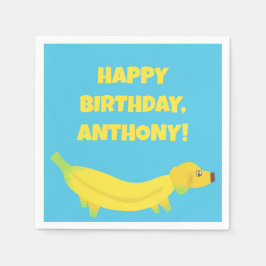 Guardanapo De Papel Festa Personalizada de Cães de Banana