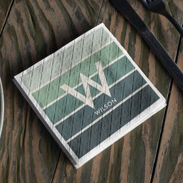 Guardanapo De Papel Festa Pessoal com Faixa de Gradiente Verde Listrad (Criador carregado)