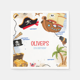 Guardanapo De Papel Festa Pirata para Crianças Ahoy Matey Aniversári