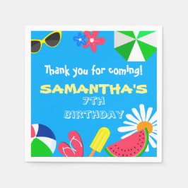 Guardanapo De Papel Festa piscina Brilhante Azul Cor Azul Diversão de 