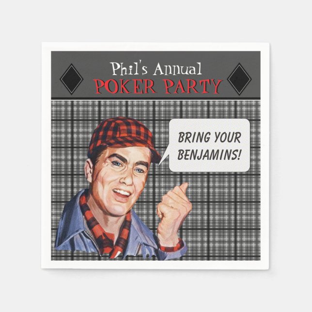 Guardanapo De Papel Festa Poker do Phil (Frente)