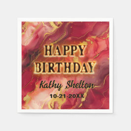 Guardanapo De Papel Festa Quente Vermelha e Dourada