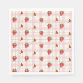 Guardanapo De Papel Festa Rosa Strawberry Berry Sweet Gingham