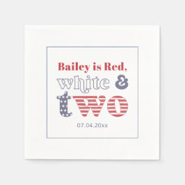 Guardanapo De Papel Festa Simples de segundo aniversário Vermelho Bran