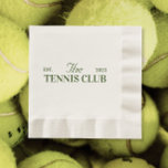 Guardanapo De Papel festa temática do clube de tênis<br><div class="desc">Sirva um na moda na sua festa temerária do clube de tênis com o nosso Partido Napkin do Clube Tênis. Projetados para complementar a atmosfera desportiva e vibrante, esses guardanapos adicionam um toque de talento à sua celebração. Em um design inspirado em tênis, o guardanapo apresenta raquetes, bolas de tênis...</div>