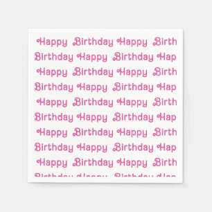 Guardanapo De Papel Festas de aniversário felizes rosa