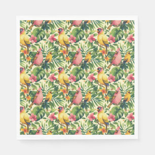 Guardanapo De Papel Festas de papel de aves tropicais e flores - Napki