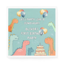 Festejar como um Menino Dinossauro de 1 Ano de Ida