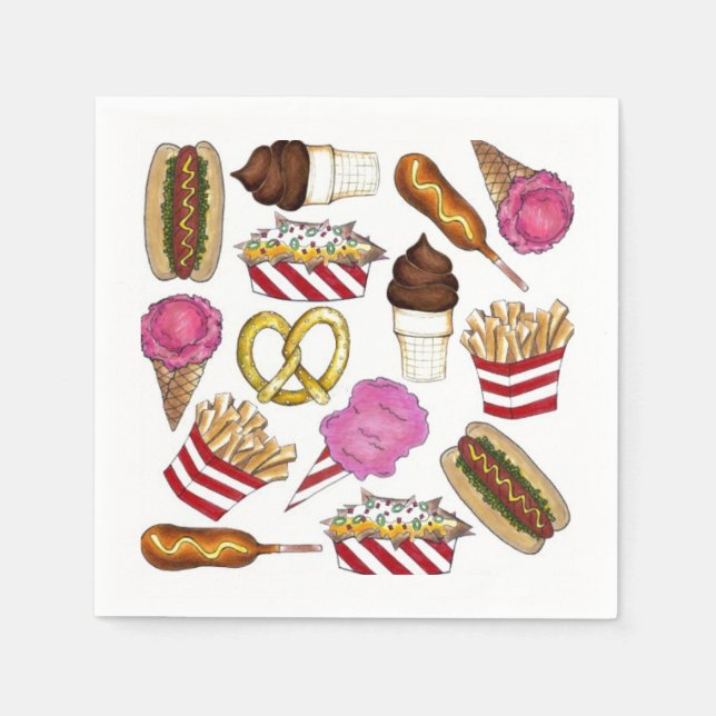 Guardanapo De Papel Festival de Carnaval da Feira de primavera Comidas (Frente)