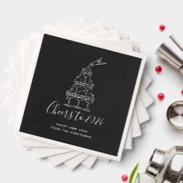 Guardanapo De Papel Festive Black New Years Eve Party Paper 