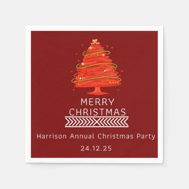 Guardanapo De Papel Festive Merry Christmas Napkin (Frente)