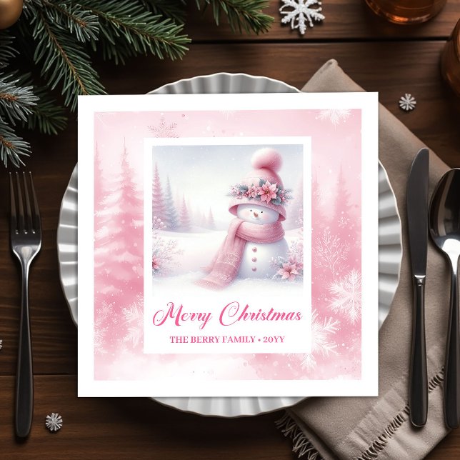 Guardanapo De Papel Festive Pinkmas Christmas Scene Napkins Kids Party (Festive Pinkmas Christmas Scene Napkins Kids Party Fun)