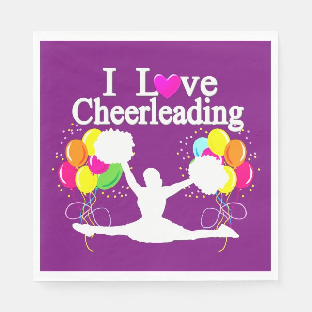 GUARDANAPO DE PAPEL FESTIVE PURPER EU AMO PAPEL CHEERLEADING (Frente)