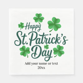 Guardanapo De Papel Festive St. Patrick's Day with Shamrock Border
