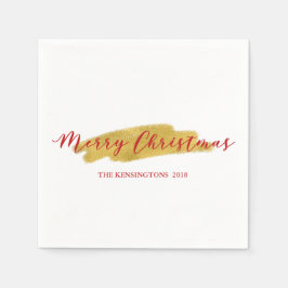 Guardanapo De Papel Festivo Feliz Natal Pincel de Ouro