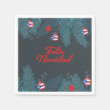 Festivo Feliz Navidad Puerto Rican Paper Napkin