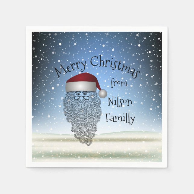 Guardanapo De Papel Festivo Fritual de Natal Engraçado Pai Natal (Frente)