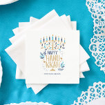 Guardanapo De Papel Festivo Menorah Hanukkah<br><div class="desc">Festivo Menorah Hanukkah design.</div>