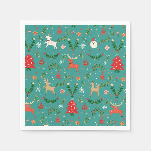 Guardanapo De Papel Festivo Reindeer Wonderland (Frente)