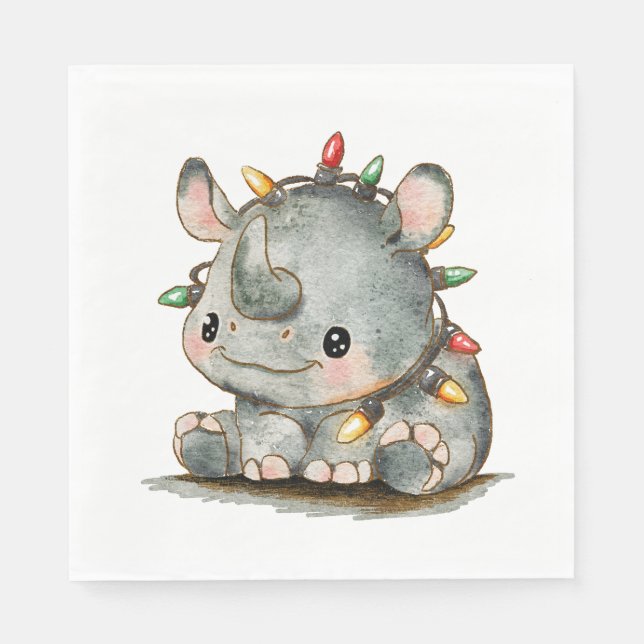 Guardanapo De Papel Festivo Rhino (Frente)